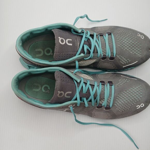 On Cloud X Flexible Lace Up Mesh Running Sneakers Shoes Teal Women's Size US 10 - Picture 10 of 12
